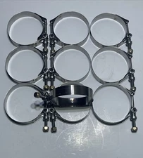 Lot of 10 ClampCo 941YL-0325 T-Bolt Band Clamps Range 3in - 3 1/2in Diameter USA
