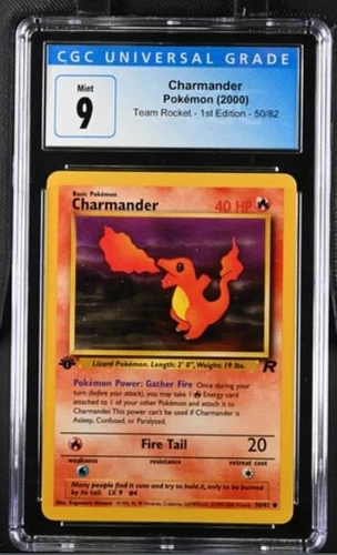 2000 Pokemon Charmander 050/082 Team Rocket 1st Edition CGC 9