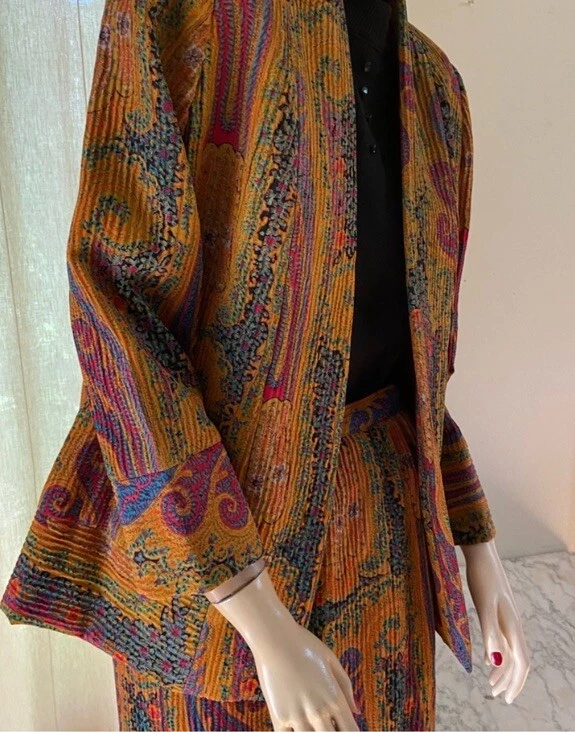 De Colección Richilene Diseñador Paisley Falda Traje Mediano Foto 2 de 4