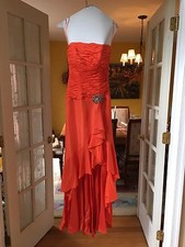 Jovani Strapless Orange Prom Dress Size 4