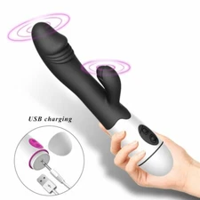Rechargeable Realistic G-spot Clit Rabbit Vibrator Dildo Sex-toys for Women
