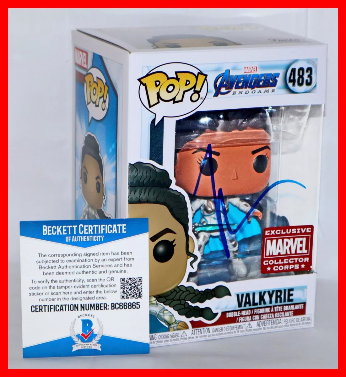 🗡️ Tessa Thompson Signed Valkyrie Avengers Endgame Funko Pop Beckett PSA  JSA