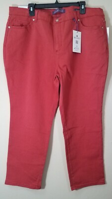 Gloria Vanderbilt Amanda Jeans Pants Women 20W Short Autumn Blaze NEW
