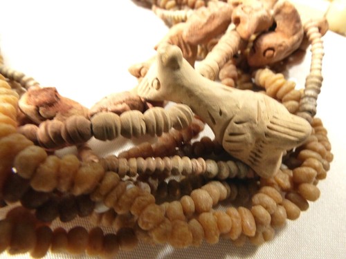 Lot of 2 Hand Crafted Clay Fetish Figural Multi strand beaded Cascade Necklace - Picture 5 of 10