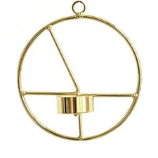 3D Geometric Candle Holder Gold Wall Mounted  Metal Candlestick Light Home Decor