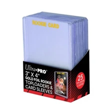 Ultra PRO 3"x4" 25 Count Rookie Gold Toploaders & Card Sleeves Combo Storage