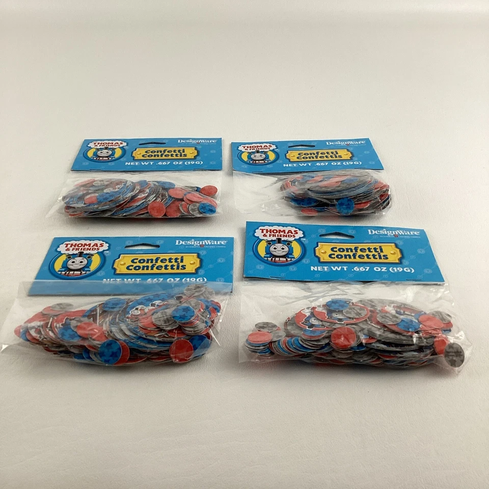 Lote com 4 bolsas Thomas & Friends Confetti DesignWare trem motor decoração festa - Imagem 3 de 4