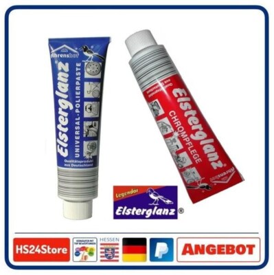 Elsterglanz 2er SET 2x 150ml XXL Tube Chrom Universal Politur Paste Reinigung