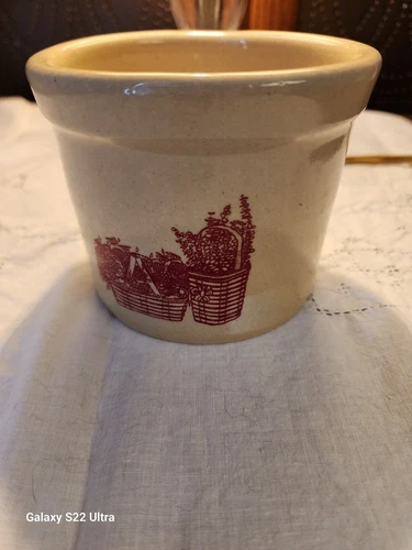 Vintage Crock 1 Pint Low RRP Co. Roseville Ohio Stoneware Pottery USA