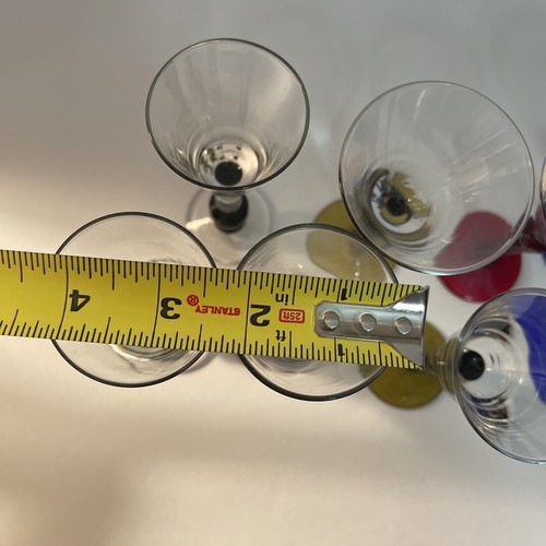 Twisted Stem Cordial Glasses Various Colors Sizes Set Of 8 - Picture 5 of 13
