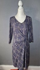 Whitestuff Comfy Grey Floral Dress, 12