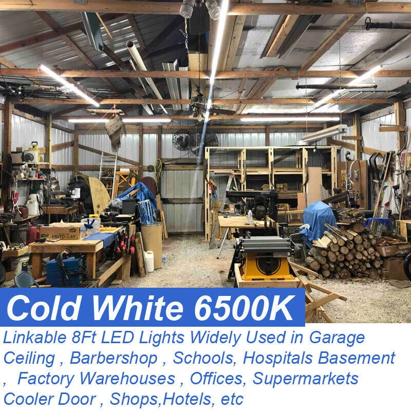 25 Pack 8 Foot LED Shop Lights 100W Fixture 8FT T8 8' LED Tube Light Bulbs 6500K - Image 4 of 4