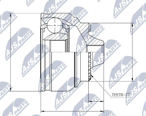 NPZ-BM-009 NTY Joint Kit, drive shaft for BMW