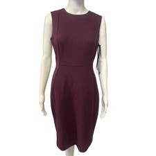 Calvin Klein Women's Purple Fitted Dress Sleeveless, Knee length Size 6 SKU 3167