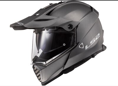 LS2 Blaze Solid Adventure Motorcycle Helmet W/Sunshield Matte Titanium 436B-103