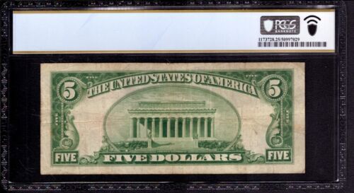 1929 $5 FIRST WISCONSIN NATIONAL BANK NOTE CURRENCY MILWAUKEE PCGS B VF 25 - Picture 2 of 2
