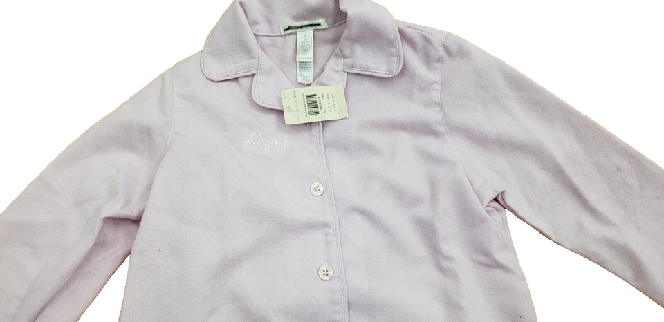 Pottery Barn 儿童粉色睡衣套装“Lizzi”尺寸 4 全新带标签法兰绒上衣和底部 — 第 4/4 张图片