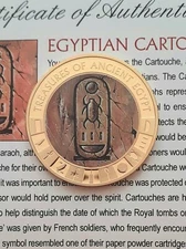 2013 Cook Islands $1 Coin Treasures Of Ancient Egypt CARTOUCHE Gold Plated