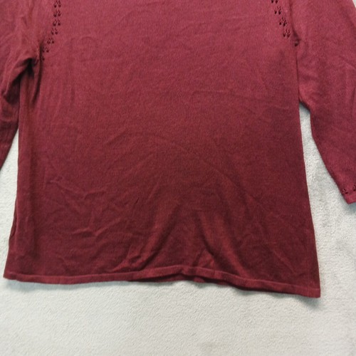 ROZ & ALI Sweater Size Petite MEDIUM (8-10) Women Pullover Fall Maroon Knit - Picture 17 of 18