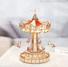 ROKR 3D Wooden Puzzle Mechanical Rotating Model with Music LED DIY Xmas Gifts