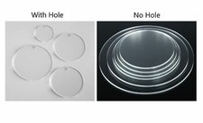 250 Laser Cut Clear Acrylic Blank Round Discs DIY Crafts Keychains Jewelry Gifts