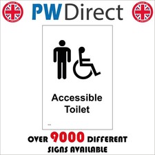 SIGN MALE DISABLED ACCESSIBLE WHEELCHAIR TOILET MEN GENTS LOO BATHROOM WC TS155