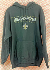 NFL Team Apparel Mens NWT New Orleans Saints Medium BLACK/Gold Pullover Hoodie