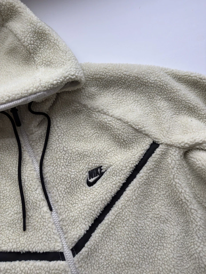 Chaqueta con capucha Nike para hombre NSW Tech polar Sherpa ICON Wind Runner crema talla XL Foto 4 de 4