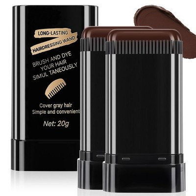 2Pack Root-Touch-Up Hair Color 0.71 Ounce (Pack of 2), 02#Brownish Black 