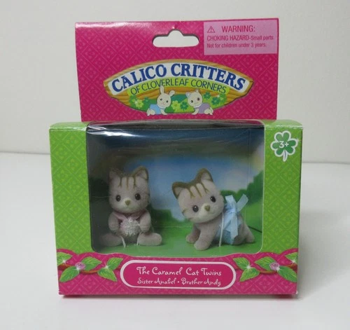 Calico Critters Caramel Cat Twins Anabel & Andy NIB