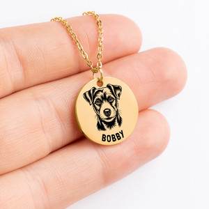 Authentic Personalized engraved Jack Russel necklace in a jewelry box + sweet message card