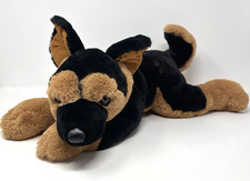 Fao Schwartz Puppy Dog Plush Floppy German Shepherd 20 Inch Black Brown Laying