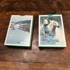 Two Vintage Marlboro Playing Card Decks, Charging Horses Sealed￼