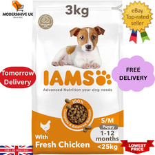 IAMS Puppy Small Medium Complete Dry Dog Food Chicken 3kg - For Healthy Growth 4.20 per kilo