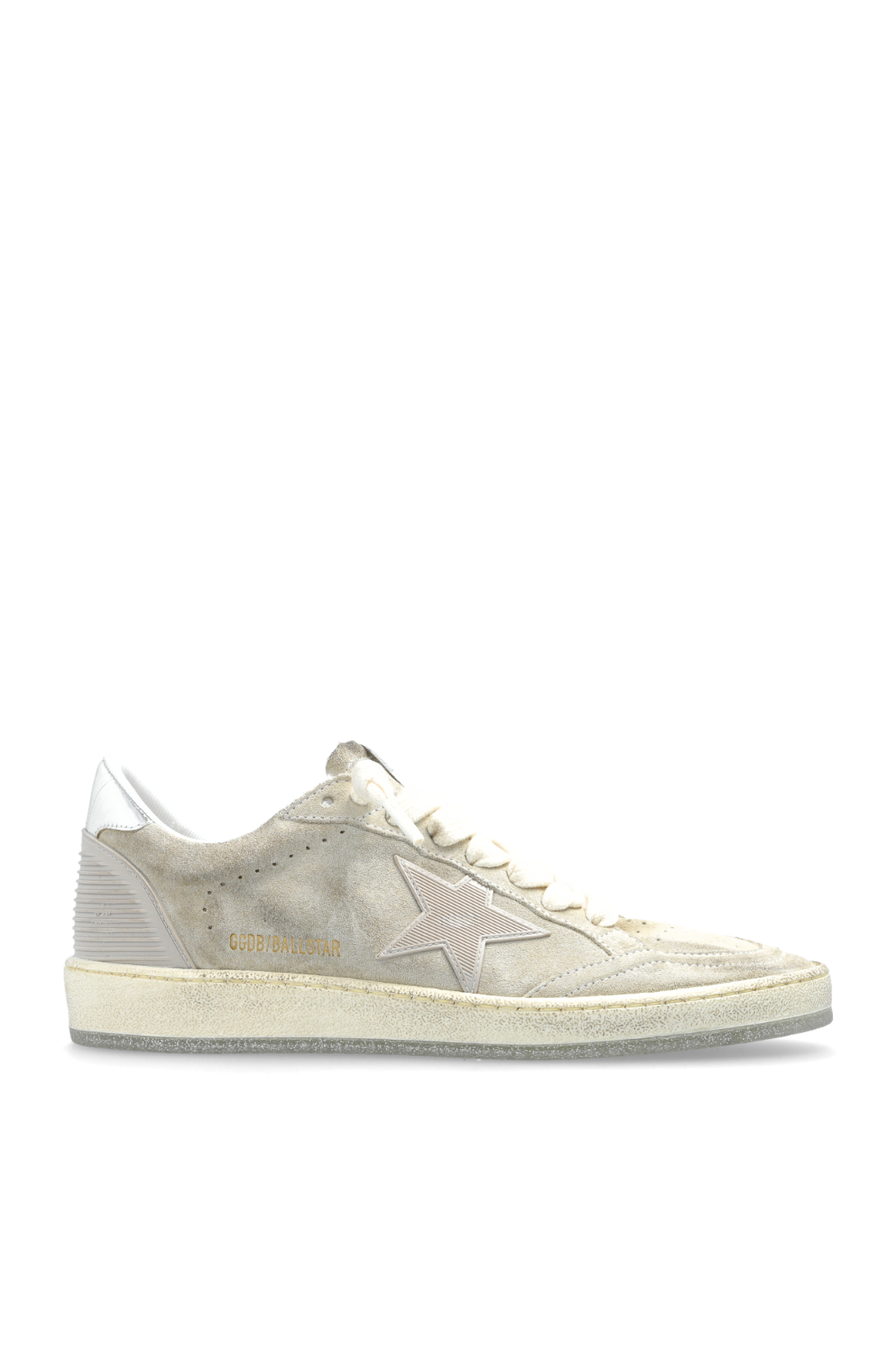 GOLDEN GOOSE Women's Ball Star Beige/Silver Sneakers New