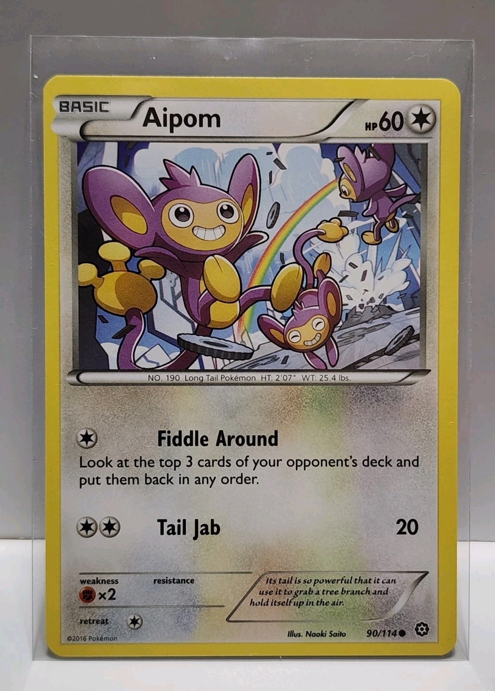 Aipom 90/114 XY - Steam Siege Regular  Common Pokemon TCG Card LP