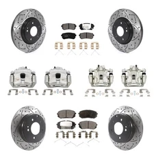 Front Rear Brake Rotors Pads Calipers Kit for Kia Optima 2017-2019 oe60
