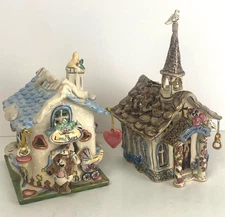 Vtg Blue Sky Set 2 Heather Goldminc Baby Nightlight & Blessings Of Love Church
