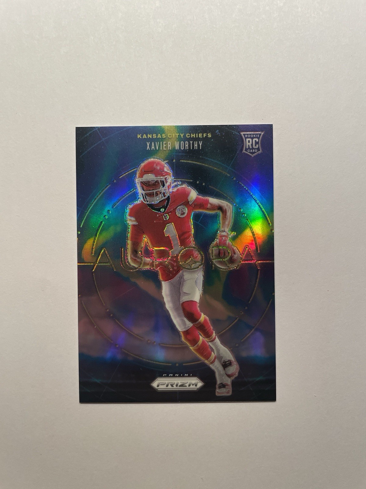 Xavier Worthy 2024 Panini Prizm #19 Aurora Case Hit Insert Rookie RC SSP