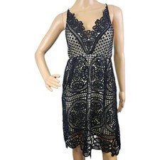 Black Dress Lace Overlay Cross Strap Sz M Dark Romantic Dark Fairy Whimsigoth