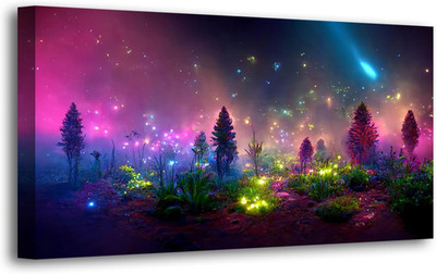 Stunning Starry Light Canvas Art for Living Room & Bedroom - 28x57 Inch