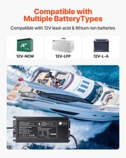 10A 12V Waterproof Marine Battery Charger - Onboard Smart Charger for Boats, RVs