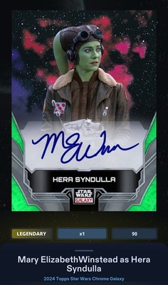 Hera Syndulla Signatures Green 99cc - Star Wars Card Trader Galaxy Chrome 2024