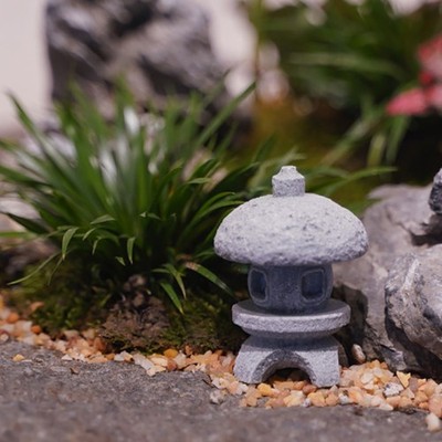 Retro Gazebo Chinese Lantern Mini Pagoda Model Decoration Stone Miniature Statue