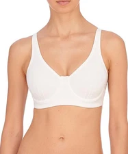 New Women's NATORI 731439 White Performance Convertible  Sports Bra 32C 