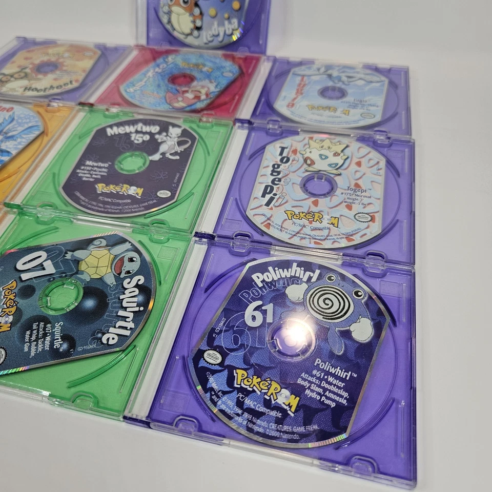 Pokemon Pokerom Lot Of 10 PC/Mac CD-ROM NINTENDO Mattel 2000 - Image 4 of 4