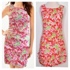 Lilly Pulitzer Womens Delia Shift Dress Size 6 Call Me Kitty Cat Pink Preppy