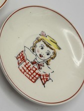 Vintage Child  s Tea Set 2 Saucers  1 Tea Cup Damaged Cup See Description.