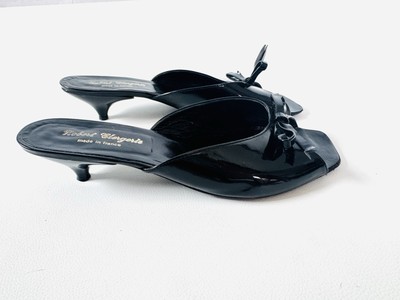 ROBERT CLERGERIE Mini Heels Lackleder Pantoletten - Größe 8 1/2 (40)