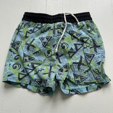 Vintage French Toast Surf Swim Trunks Abstract Green Blue Baby Boy Sz 5